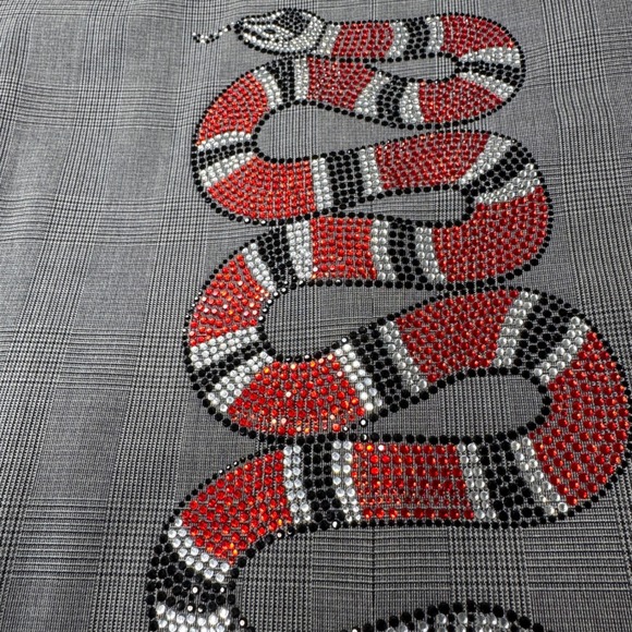 HIPCHIK COUTURE Rhinestone Snake Blazer Statement Jacket Indie Sleeze Made USA - Picture 9 of 12